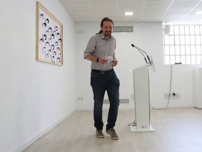 Pablo Iglesias, tras una rueda de prensa el pasado viernes.