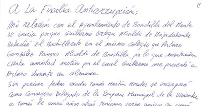 El arranque de la confesión manuscrita enviada por Correa a la Fiscalía Anticorrupción e incorporada al sumario de la Audiencia Nacional.