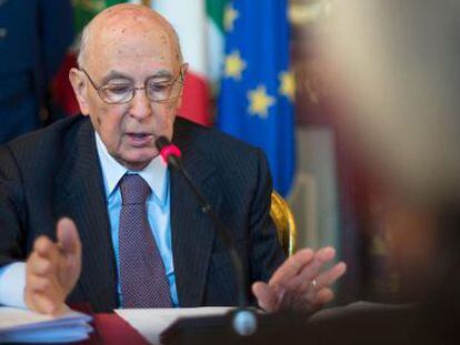 El presidente italiano, Giorgio Napolitano, esta ma&ntilde;ana en Roma. 