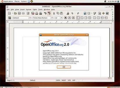 Así se ve OpenOffice, el sustituto del Office de Microsoft, en un escritorio de Ubuntu (una de las distribuciones de Linux más sencillas de usar.