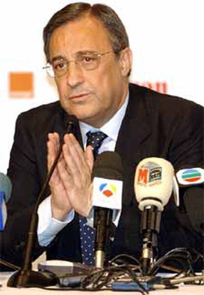 Florentino Pérez, durante la conferencia de prensa de hoy.