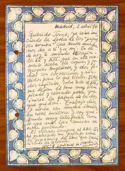 Tarjeta de Carmen Martín Gaite.