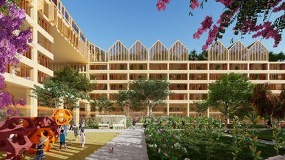 ‘Ciudad poscovid’ que ha diseñado el estudio de arquitectura de Vicente Guallart para un concurso en China.