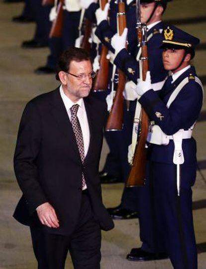 Rajoy, a su llegada a Chile.