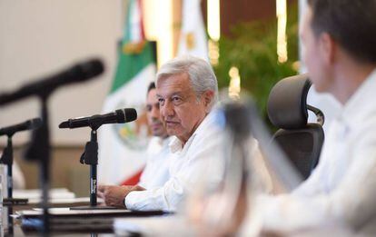 El presidente electo de México, López Obrador, de gira por Mérida (Yucatán).