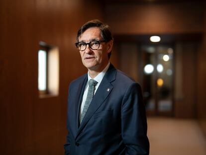 Salvador Illa, primer secretario del PSC y líder de la oposición en Cataluña, el pasado viernes en el Parlament.