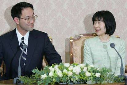 La princesa Sayako, durante la rueda de prensa tras el anuncio oficial de su compromiso.