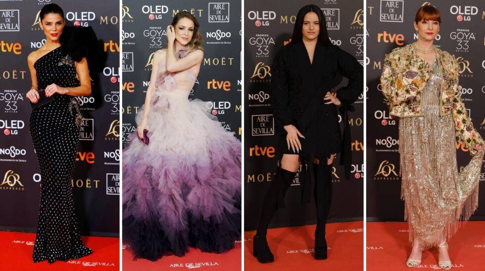 Juana Acosta, Silvia Abascal, Rosalía y Najwa Nimri, en la gala de los Goya 2019.