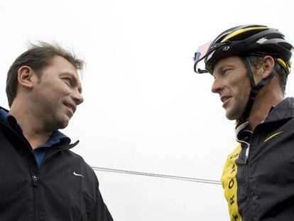 Bruyneel y Armstrong, en 2008.