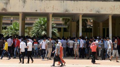 Estudiantes marroquíes en la Universidad de Fez, en 2014.