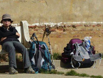 Denise Pikka Thiem, durante una de sus últimas etapas del Camino Francés a Santiago.