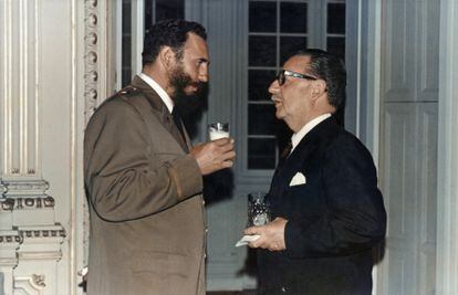 Fidel Castro and Salvador Allende in Havana, Cuba, in 1970.