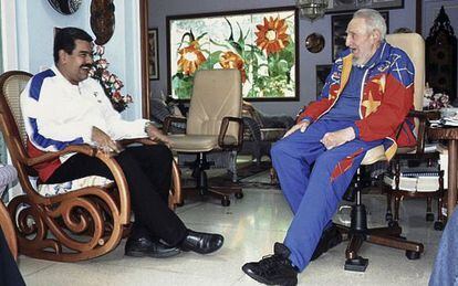 Visita de Nicol&aacute;s Maduro a Fidel Castro el pasado 19 de agosto.