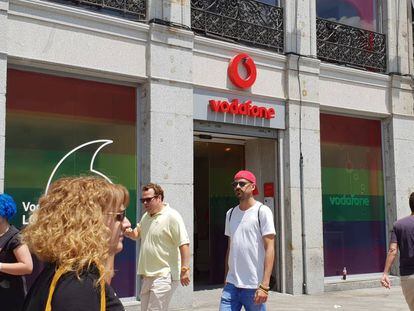 Una tienda de Vodafone de Madrid.