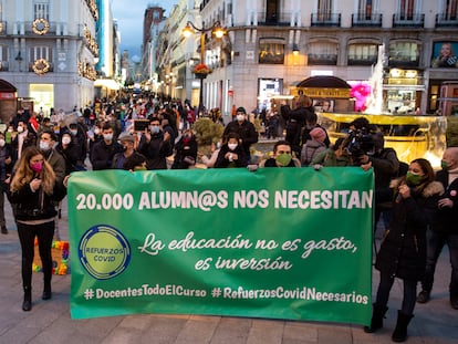 Concentración en la Puerta del Sol el 10 de diciembre a favor de la inversión en refuerzos para la educación.