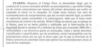 Extracto del texto de la sentencia