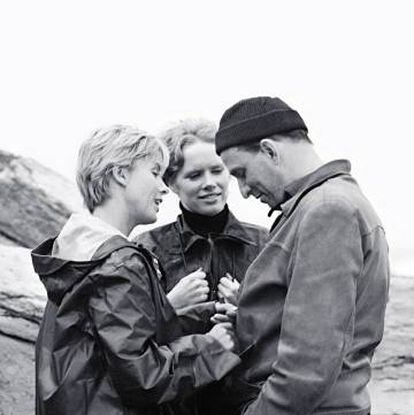 Andersson, Ullman y Bergman, en el rodaje de 'Persona'.