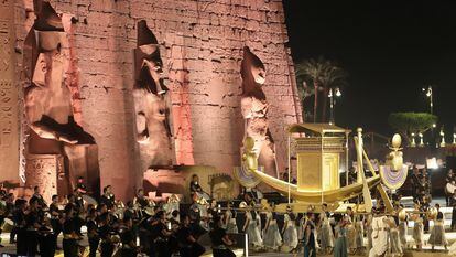 Ceremonia de apertura en el templo de Luxor, este jueves.