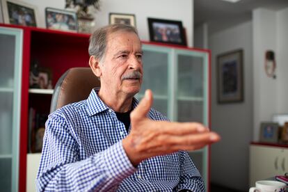 El expresidente de México, Vicente Fox Quesada, durante una entrevista en el Centro Fox, en San Francisco del Rincón, Guanajuato, el 21 de junio de 2022.