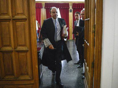 El fiscal Florentino Delgado, en 2014 durante el juicio al expresidente de la Diputación de Ourense, José Luis Baltar.