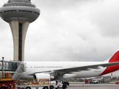 Un A330 de Iberia en el aeropuerto de Madrid-Barajas.