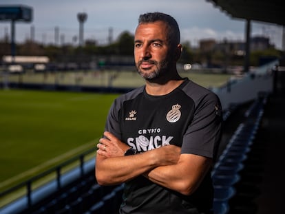 Diego Martínez, este sábado en la ciudad deportiva del Espanyol.