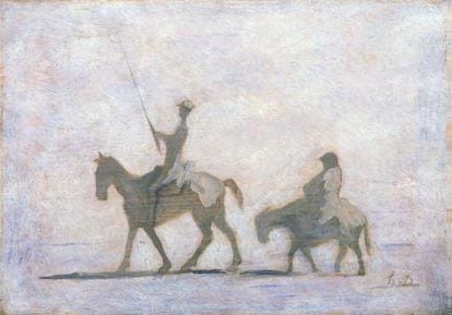 Don Quixote y Sancho Panza, de Honoré Daumier, parte de la colección del museo de la ciudad de Itami.