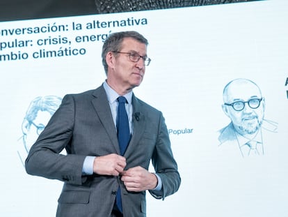 Alberto Núñez Feijóo, en un acto en Madrid, este jueves.