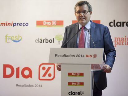 Ricardo Curr&aacute;s, consejero delegado de Dia, en la presentaci&oacute;n hoy en Madrid de los resultados.