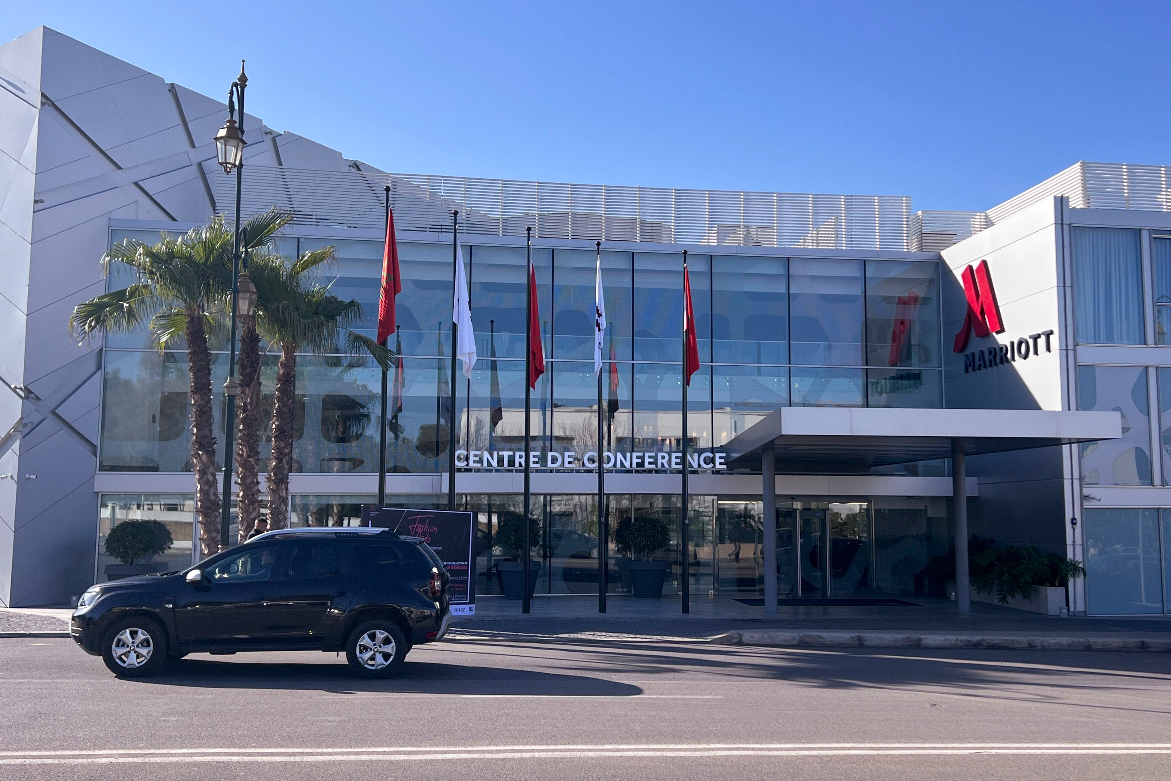 Vista de la sede donde se celebrará el foro empresarial enmarcado en la cumbre hispano-marroquí que comienza este miércoles en Rabat.