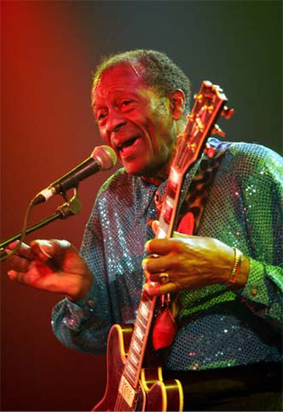 Chuck Berry, en el concierto del sábado en Madrid.