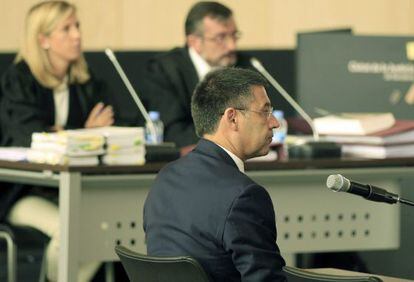 josep Maria Bartomeu, presidente del Barcelona, en su comparecencia en el juzgado.