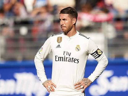 Sergio Ramos, durante el partido ante el Eibar.