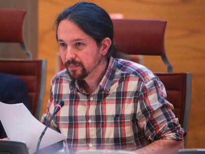 Pablo Iglesias, secretario general de Podemos, en el Senado.