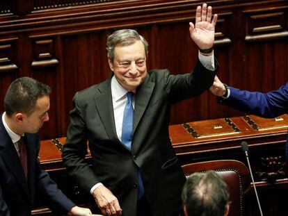 Mario Draghi, en el Parlamento italiano el pasado 21 de julio.