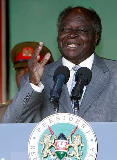 El presidente Mwai Kibaki, durante un rueda de prensa el 3 de enero en Nairobi.