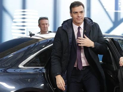Pedro Sánchez llega a la cumbre de la UE, este miércoles.
 