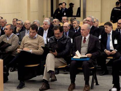 Banquillo de los acusados en el juicio por la salida a Bolsa de Bankia.
