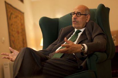 Foto tomada el 4 de diciembre de 2011 del premio Nobel de la Paz, Mohamed el Baradei.