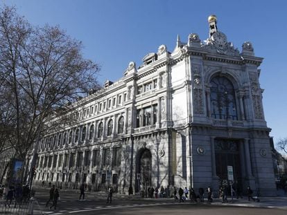 Fachada del Banco de España, en Madrid.