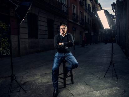 Michael Robinson, en la calle de Cervantes.