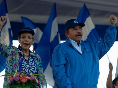 El presidente de Nicaragua, Daniel Ortega, y su esposa, Rosario Murillo, en septiembre de 2018.