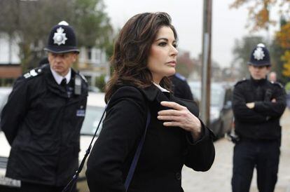 La periodista y cocinera Nigella Lawson a su llegada al tribunal de Isleworth, al oeste de Londres.