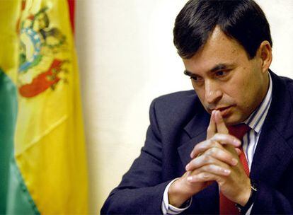 El ministro Juan Ramón Quintana durante la entrevista.
