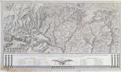 Mapa del Canal de Guadarrama, fechado en 1786