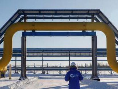 Gasoducto de Gazprom en Svobodny, Siberia (Rusia).
