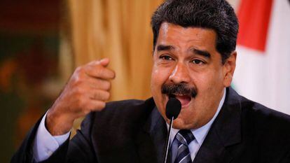 Nicolás Maduro en el Palacio de Miraflores.
