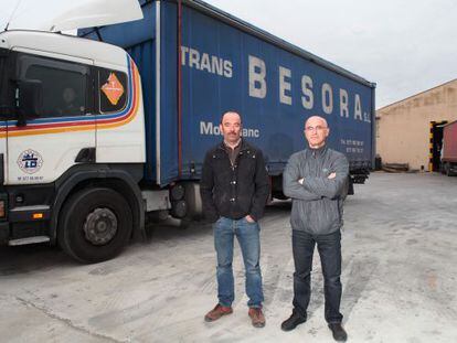 Xavier (izda) y Jordi Besora, dueños de Transportes Besora.