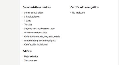 Extracto del anuncio en Idealista de alojamiento en barco en el Port Olímpic.