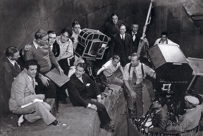 Rodaje de la versión hispana de 'Drácula', en 1931, dirigida por George Melford, con Carlos Villarías y Lupita Tovar.